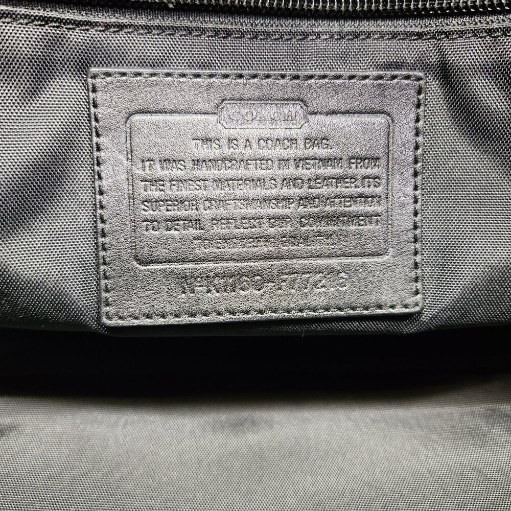 Large 24" COACH duffle travel cabin carryon gym bag nylon and leather with strap - Picture 5 of 14